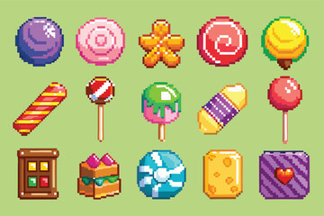 Pixel Art Candy & Sweet Pack – Colorful Treats in Pixel Style