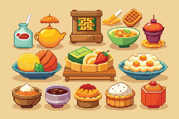 Pixel Art Chinese Food Pack – Pixel Asian Meals Set