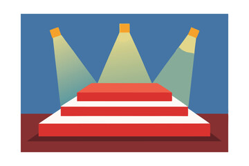 Illuminated Stage A Three-Tiered Podium Ready for the Spotlight