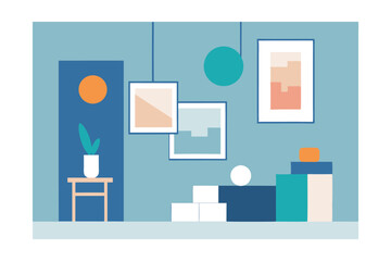 Modern Minimalist Interior Design Geometric Shapes and Calm Color Palette