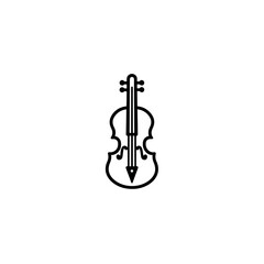 Isolated violin icon shows simplicity graphic style