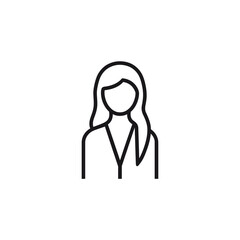 Line woman presents herself icon outline professional design