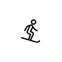 Minimalist skier glides down snow sport recreation winter vector