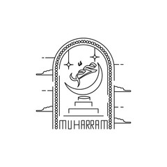 muharram design with calligraphy outline