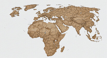 Middle East map in vintage brown style representing geopolitical focus.	