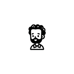 Fototapeta premium Bearded man icon poses isolated minimalist simple style