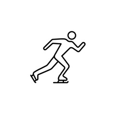 Skating outline person skates rapidly on ice winter sport scene