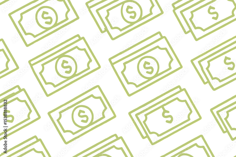 Poster green currency patterns create a modern design for financial themes and business concepts