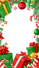 A4 size Beautiful Christmas holiday frame of Christmas