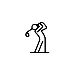 Fototapeta premium Golfer silhouette swings club outdoor minimal illustration