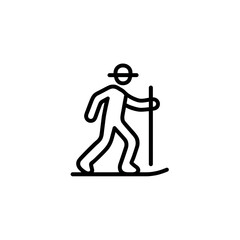 Skier silhouette strides actively skiing outdoor winter illustration