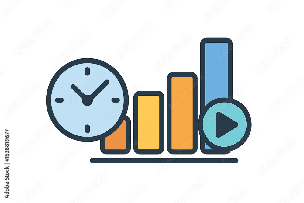 Aufkleber growth metrics using time management and progress visualization in a simple design