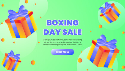 Boxing day sale promotion with colorful gift boxes illustration