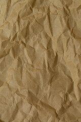 Close-up of brown crumpled paper background texture,Close up shot of brown crumpled paper