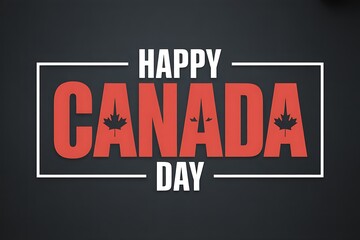 Happy canada day greeting card design