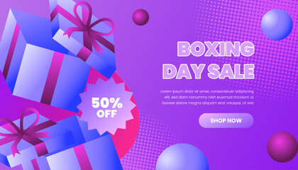 Boxing Day Sale Vector Gift Boxes Discount Advertising