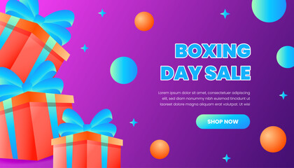 Boxing Day Sale Colorful Presents and Design Template