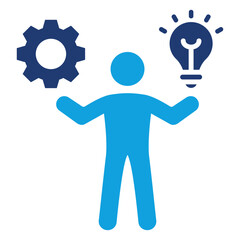 Skill Flat Blue Icon