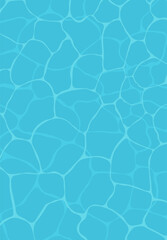Abstract background of blue pool water with sun reflections, sea and ocean surface. Vector illustration.