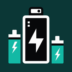Obraz premium Set of 3 Battery Charging Indicator Icons Vector