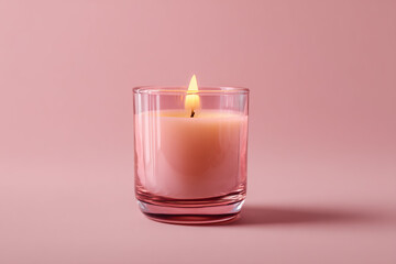 Candles in Elegant Glass Softly Lit on Transparent Background