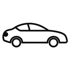 Fototapeta premium Black Outline Sedan Car Vehicle Icon Vector Illustration