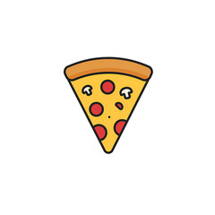 Pixel Art Pizza Slice isolated on transparent baackground