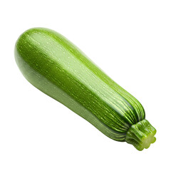 Vibrant Green Zucchini isolated on transparent baackground
