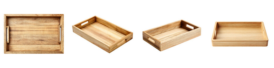 Obraz premium Assorted wooden trays and storage containers