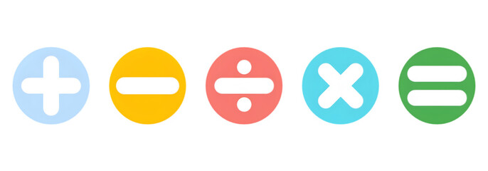 Colorful Math Symbols Icons