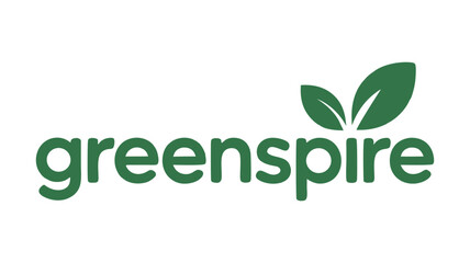 Fototapeta premium Greenspire Logo with Two Leaves, Representing Sustainability