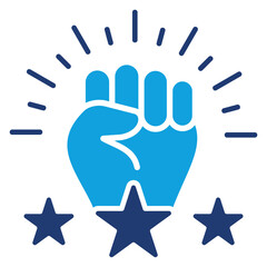 Empowerment Flat Blue Icon