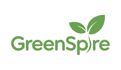 Greenspire Logo with Two Leaves, Representing Sustainability