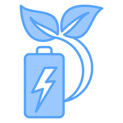 Energy Saving Battery Blue Icon