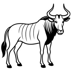 Wildebeest Profile Minimal Linework