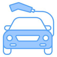 Electric Car Blue Icon