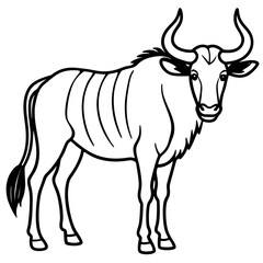 Wildebeest Profile Minimal Linework