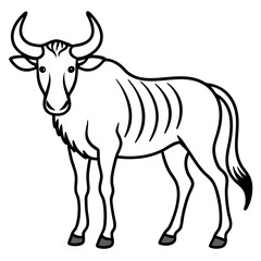 Wildebeest Profile Minimal Linework