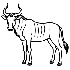 Wildebeest Profile Minimal Linework
