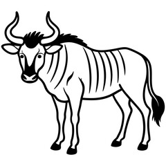 Wildebeest Profile Minimal Linework