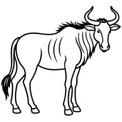 Wildebeest Profile Minimal Linework