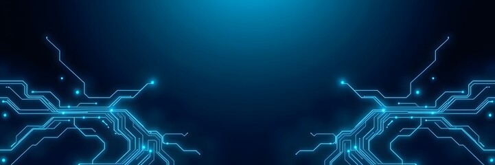 Fototapeta premium Abstract technology background with glowing blue circuit lines