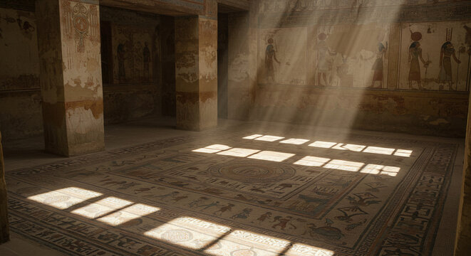  Old mosaic floor in an Egyptian historical house