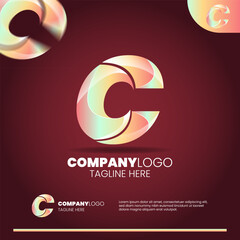 Letter C gradient logo design