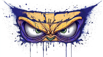 angry monster eyes graffiti sticker wall decal