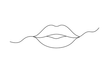 One line continuous art of lips One line vector illustration design
