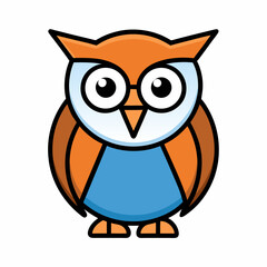 simple line owl vector logo design template