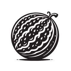 Black Watermelon Silhouette Vector, High Quality Illustration on White Background