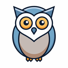 simple line owl vector logo design template