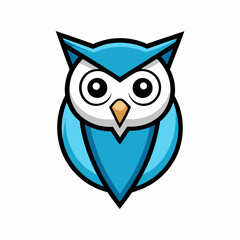 simple line owl vector logo design template